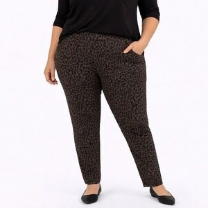 Philosophy Republic Cheetah Print Pant 2X Plus Black Brown Animal Print Mob Wife